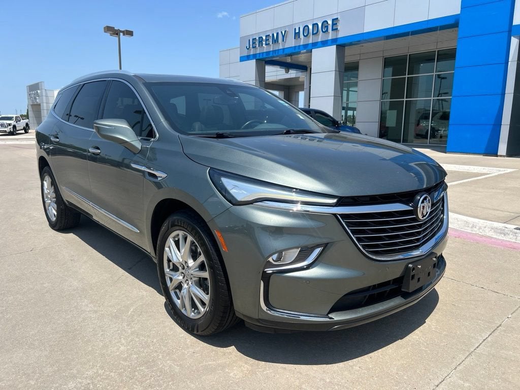 2023 Buick Enclave Essence in Sage Metallic — front three-quarter view