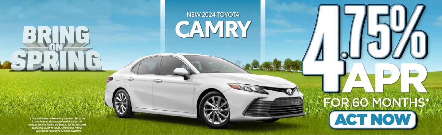 New 2024 Toyota Camry 4.75 APR for 60 mos* - Act Now