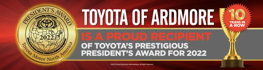 toyota of ardmore presidents award
